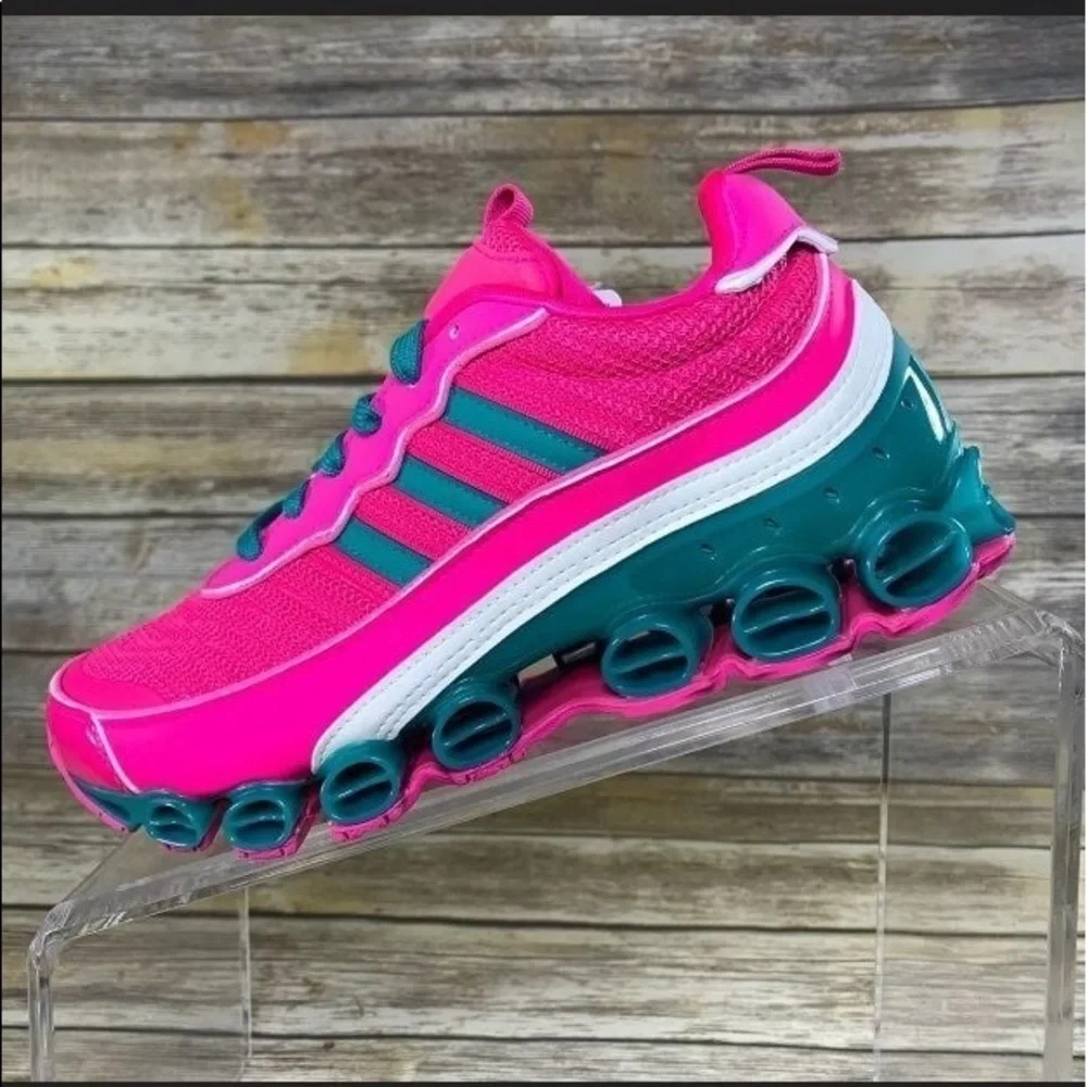 Adidas Originals Microbounce T1 Boost Shock Pink/Green - Picture 2 of 9